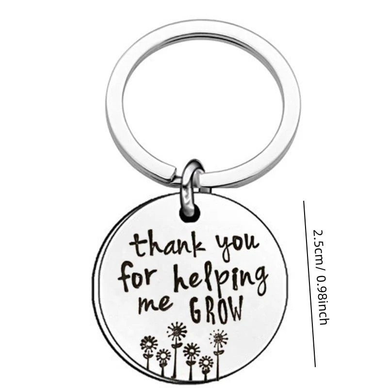 Thank You for Helping Me Grow Metal Keyring – Inspirational Gift