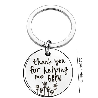 Thank You for Helping Me Grow Metal Keyring – Inspirational Gift