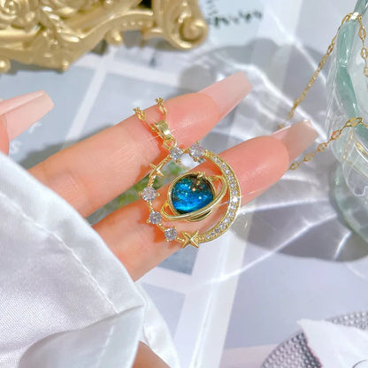 Celestial Moon & Star Pendant Necklace