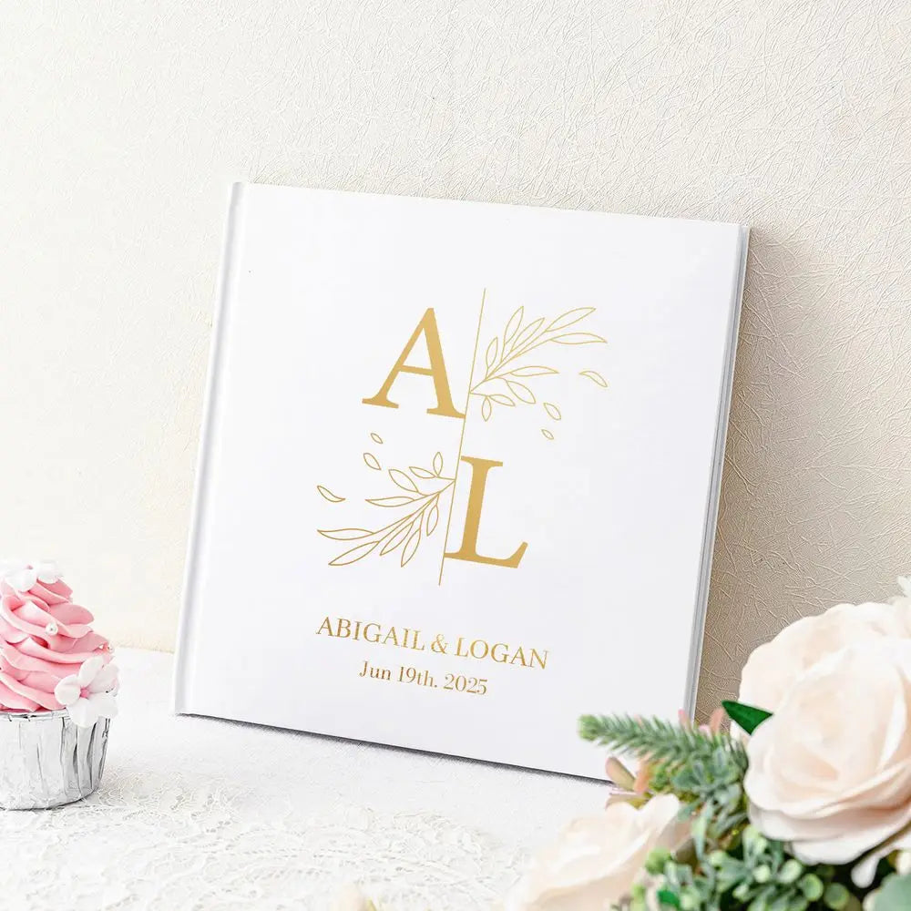 Personalized Wedding Guest Book | Custom Couple Names, City & Date Keepsake