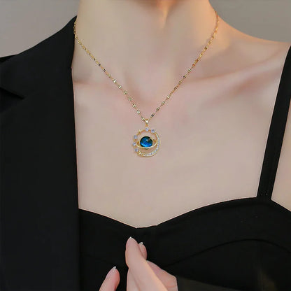 Celestial Moon & Star Pendant Necklace