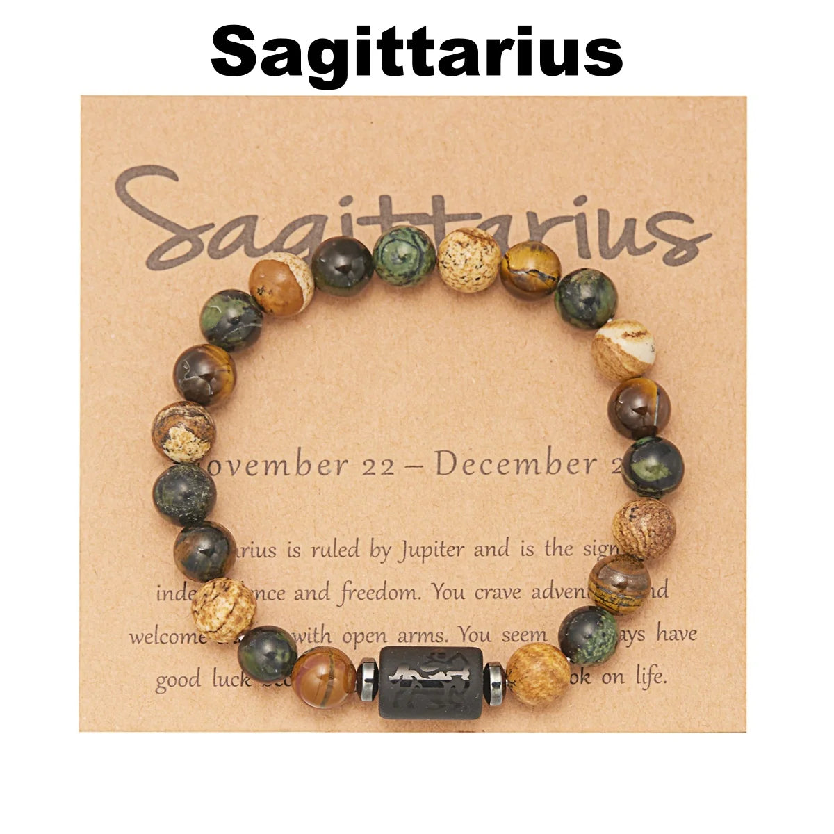 12 Zodiac Sign Constellation Natural Stone Beaded Bracelet with Tiger Eye 8mm Beads for Women and Men