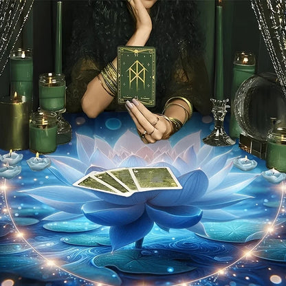 1 Piece of Dreamy Lotus Mystical Tarot Tablecloth