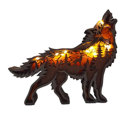 Wolf Totem Wooden Hollow Ornament