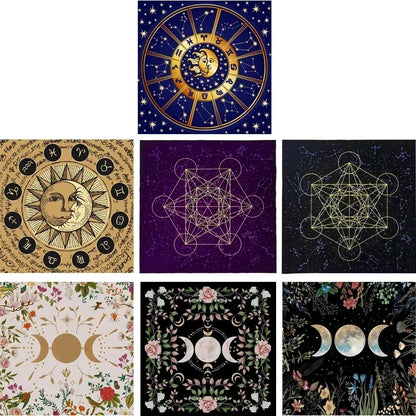 Geometric Metatron’s Cube Tarot Tablecloth