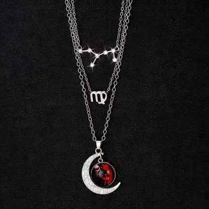 Zodiac Moon Glow Pendant Necklace Set