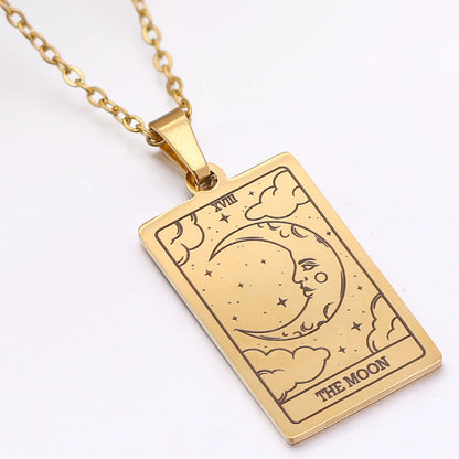 Tarot Card Necklace Stainless Steel