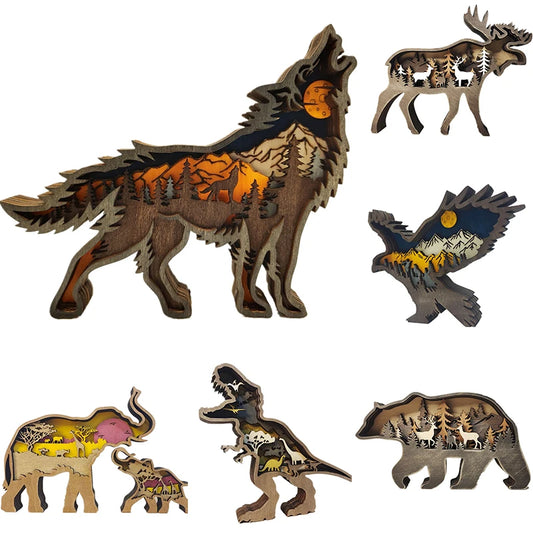 Wolf Totem Wooden Hollow Ornament