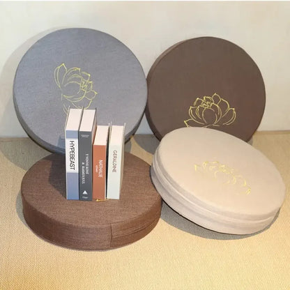 40cm Round Lotus Meditation Cushion Linen Yoga Floor Pillow Backrest Tatami Seat
