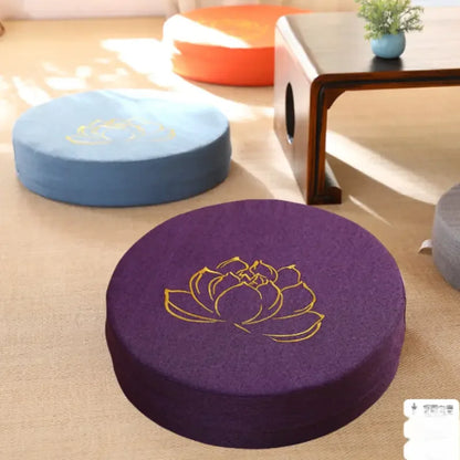 40cm Round Lotus Meditation Cushion Linen Yoga Floor Pillow Backrest Tatami Seat