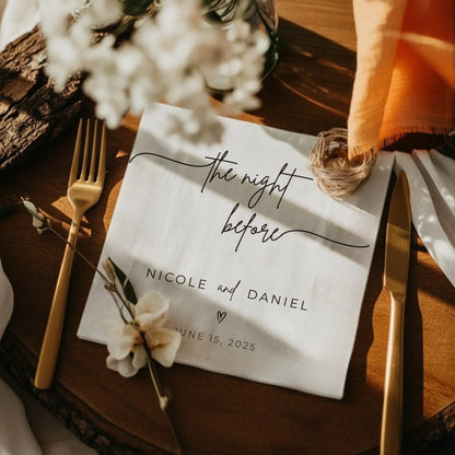 Personalized Wedding Paper Napkins | Custom Monogram Cocktail & Party Napkins