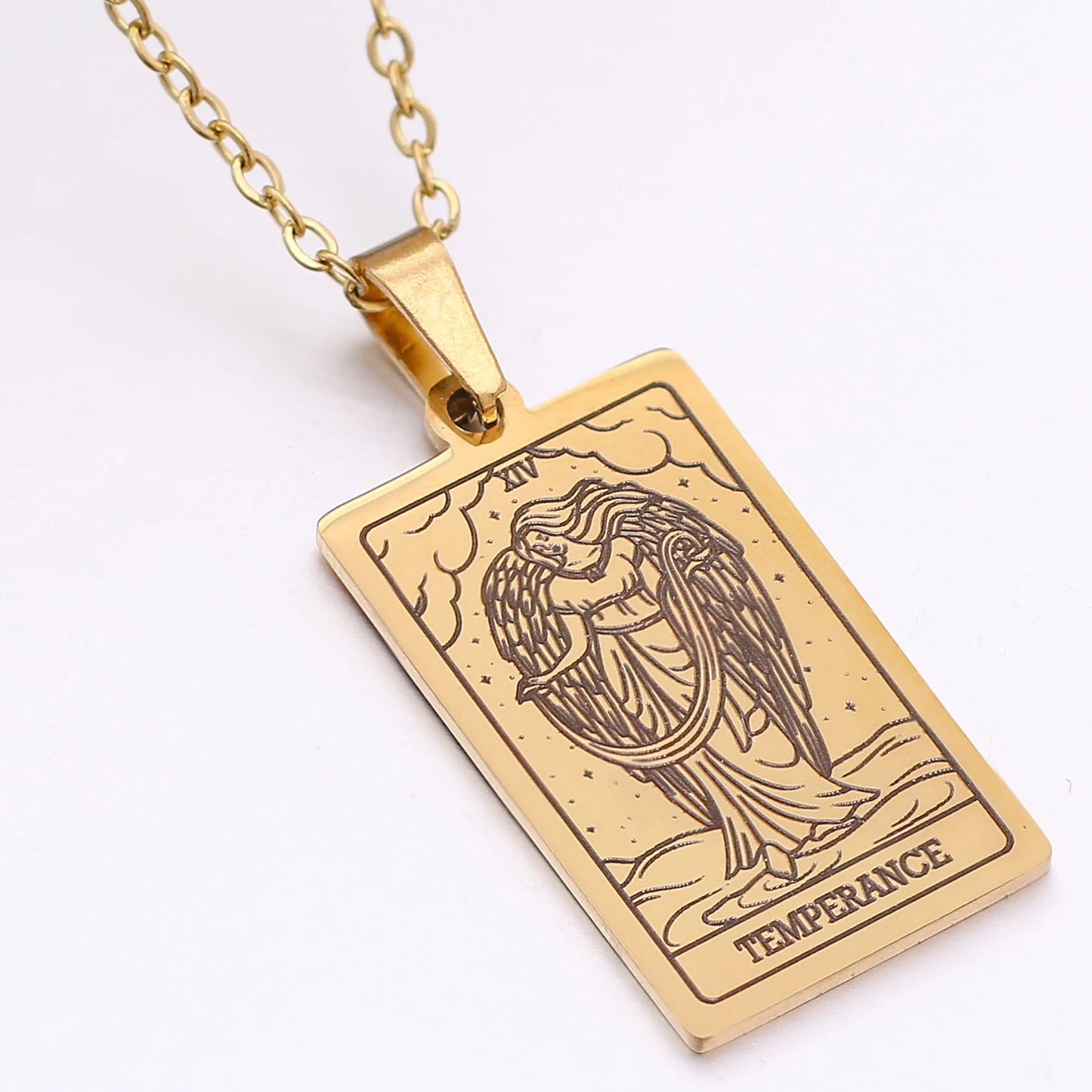 Tarot Card Necklace Stainless Steel