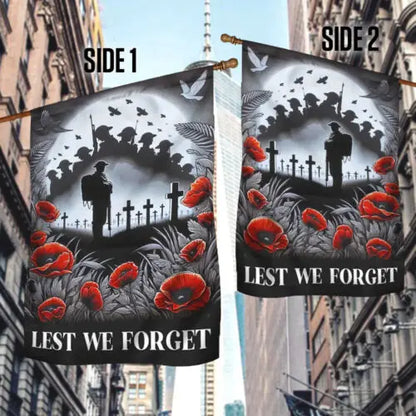 Lest We Forget Poppy Flowers Memorial Flag Garden