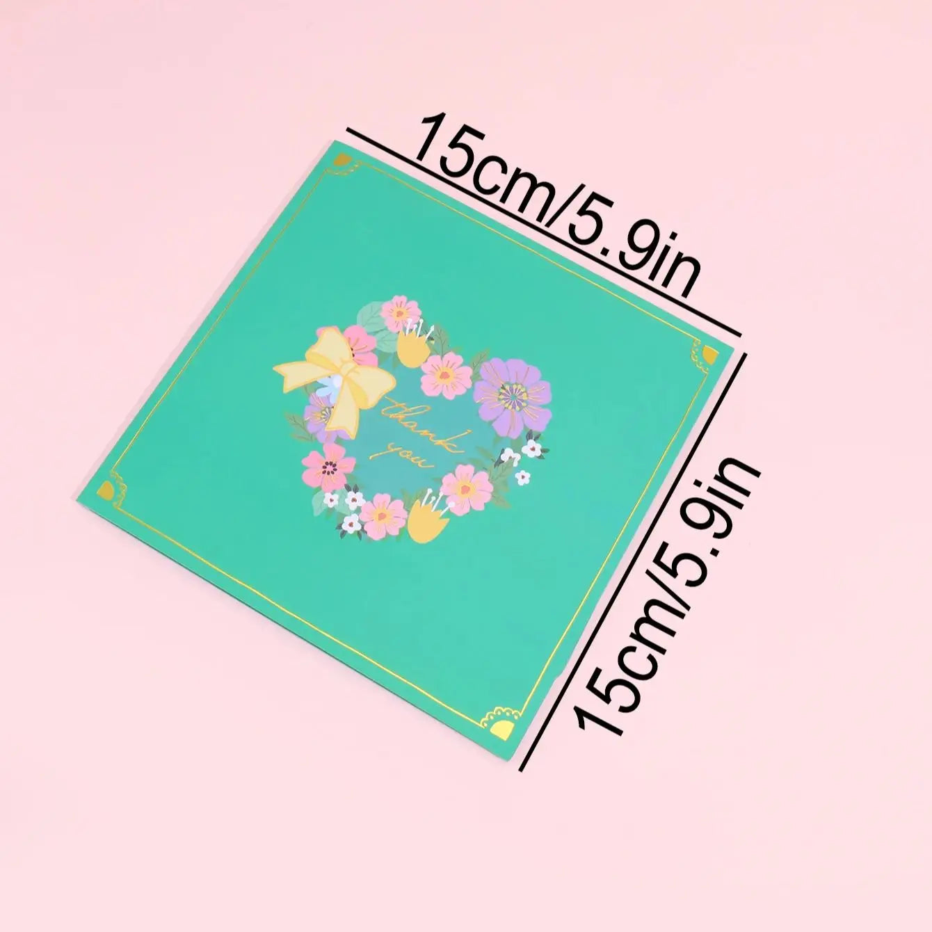 3D Pop-Up  Floral Heart Design Card