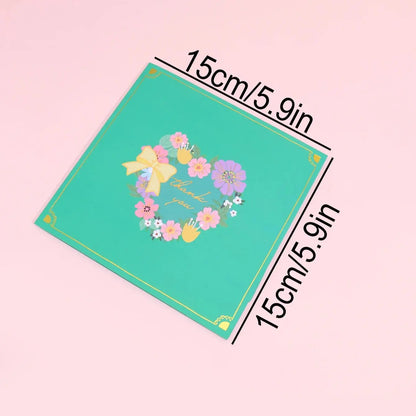 3D Pop-Up  Floral Heart Design Card
