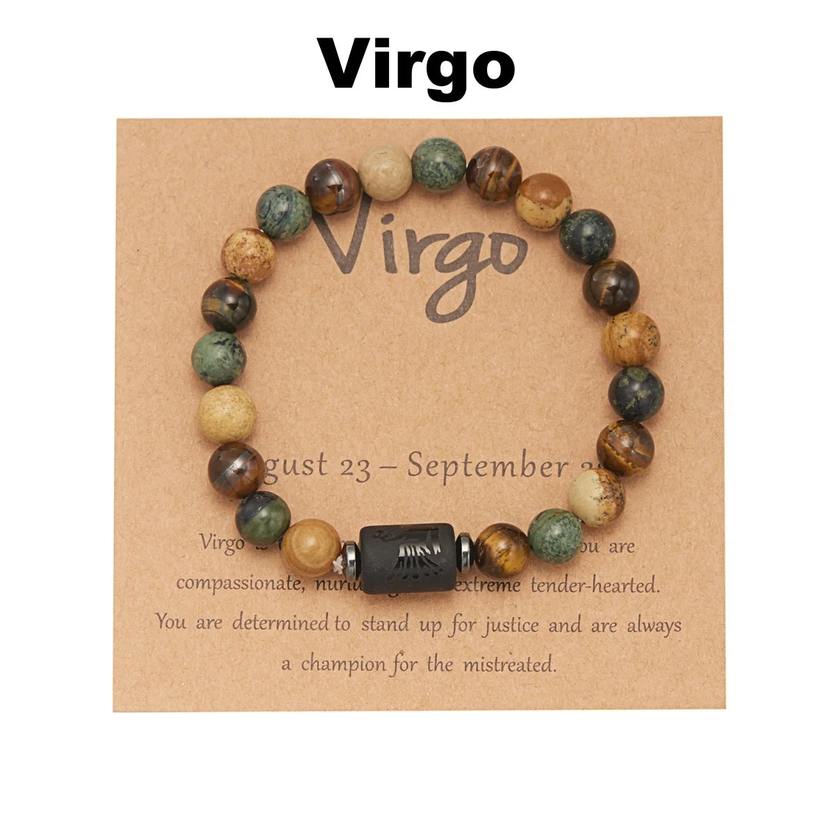 12 Zodiac Sign Constellation Natural Stone Beaded Bracelet with Tiger Eye 8mm Beads for Women and Men