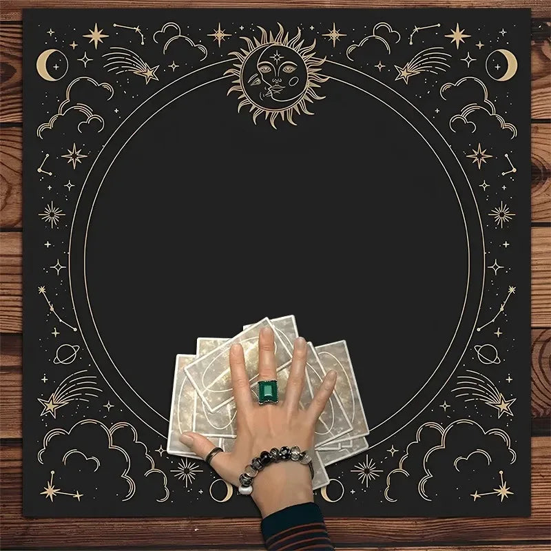 Sun Moon Tarot Tablecloth Geometric Stars