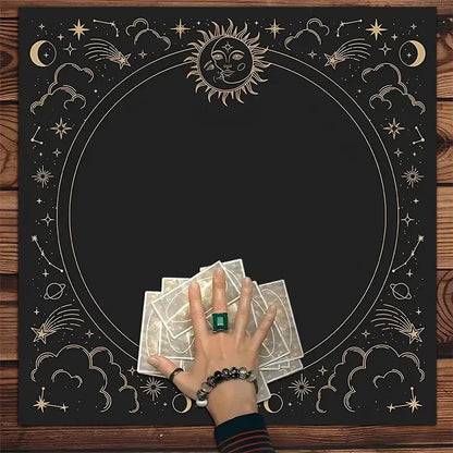 Sun Moon Tarot Tablecloth Geometric Stars