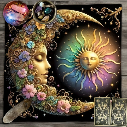1pc Elegant Sun and Moon Mandala Table Cover