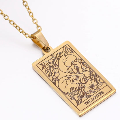 Tarot Card Necklace Stainless Steel