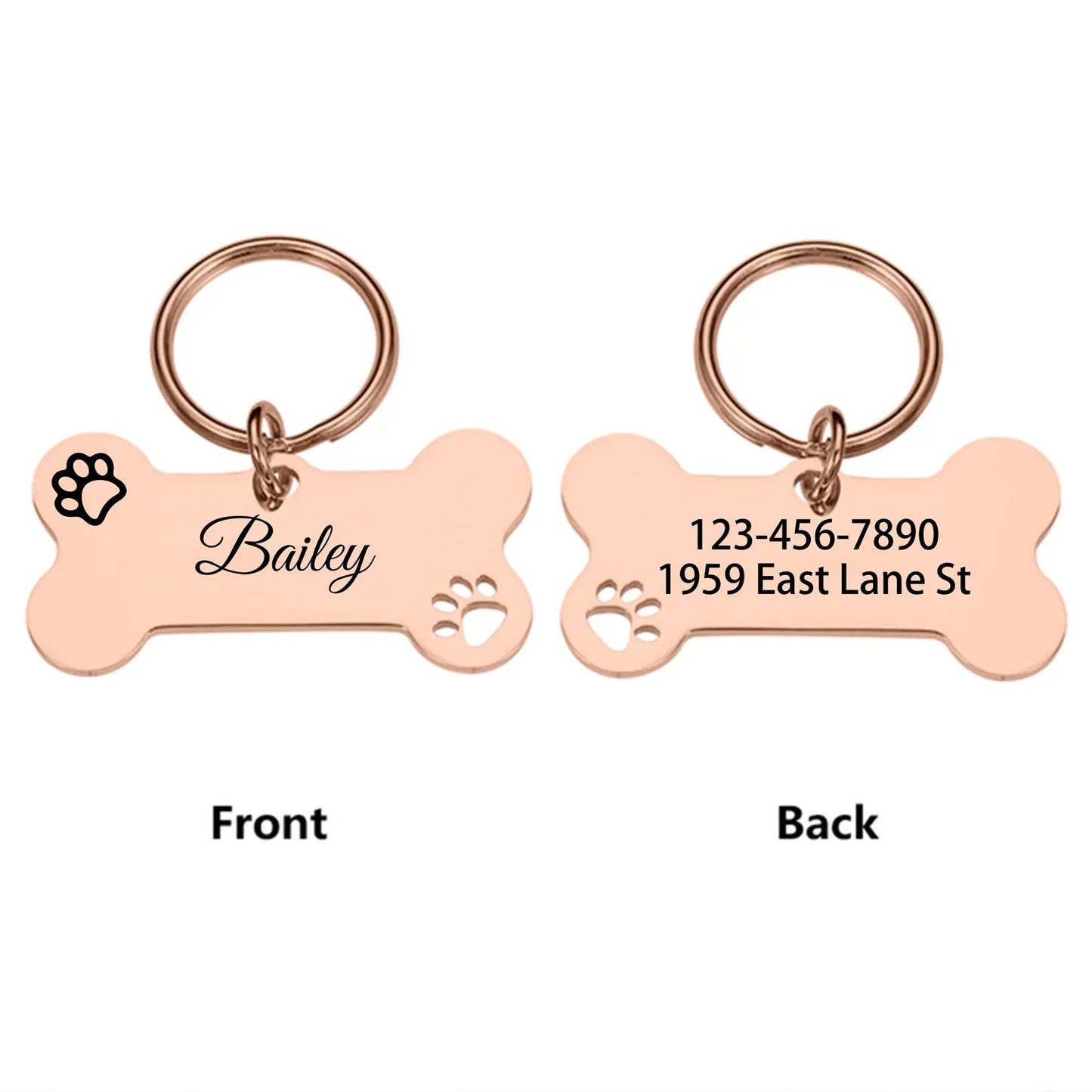 Custom Abstract Paw Print Pet Tag – Personalized Dog & Cat ID Tag with Name & Symbols