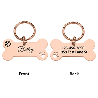 Custom Abstract Paw Print Pet Tag – Personalized Dog & Cat ID Tag with Name & Symbols