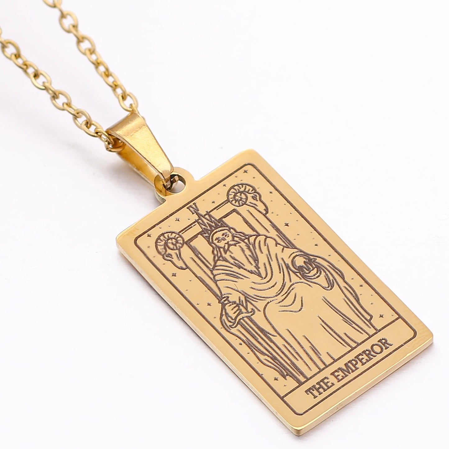 Tarot Card Necklace Stainless Steel