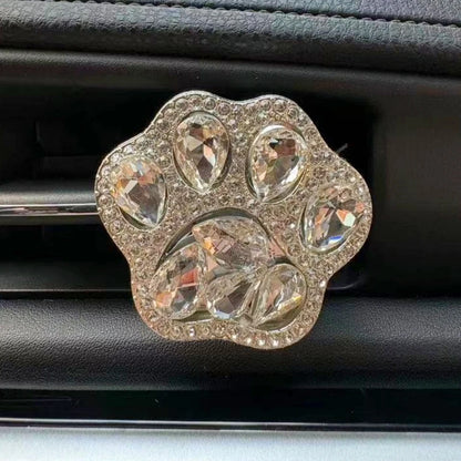 Diamond Cat Paw Car Air Freshener Clip | Stylish Pet Lover Car Accessory