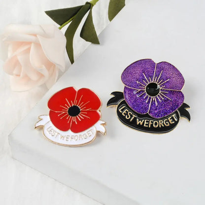 Purple Poppy Honouring Brooch