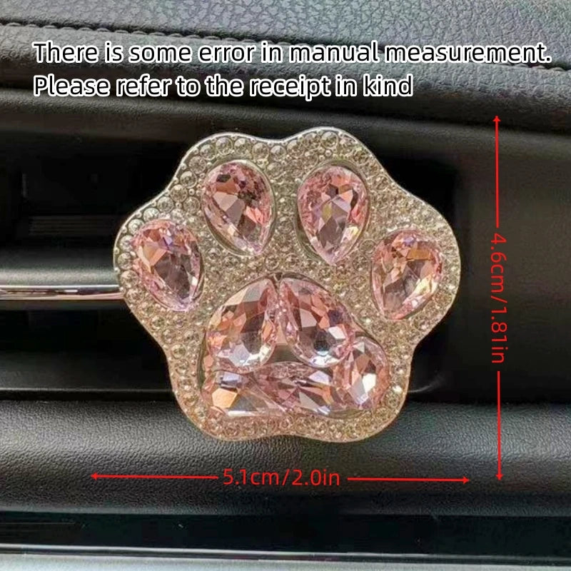 Diamond Cat Paw Car Air Freshener Clip | Stylish Pet Lover Car Accessory