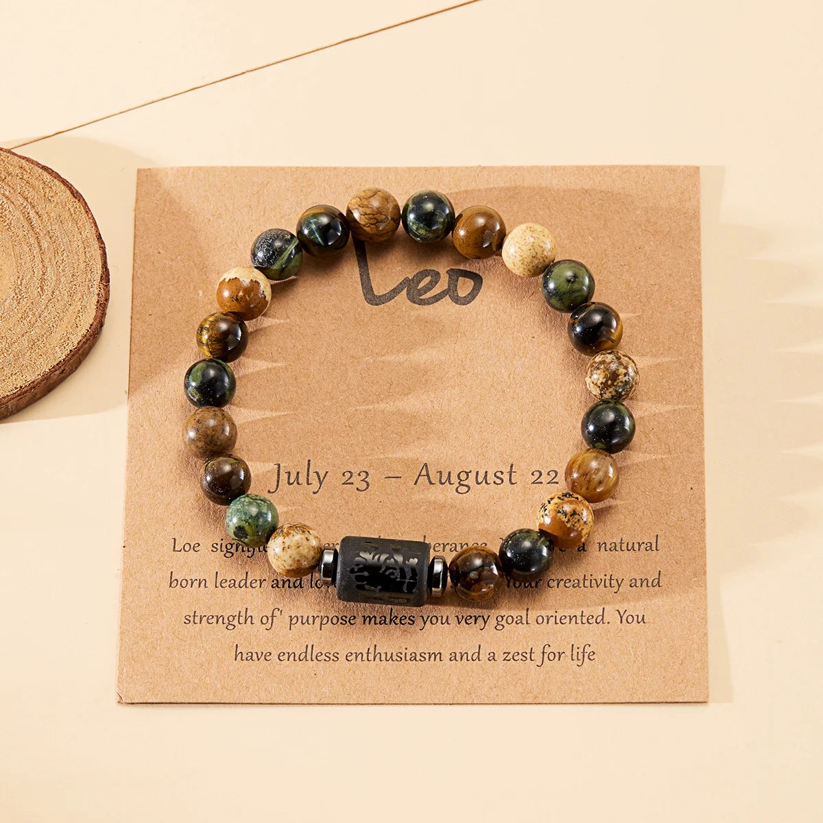 12 Zodiac Sign Constellation Natural Stone Beaded Bracelet with Tiger Eye 8mm Beads for Women and Men