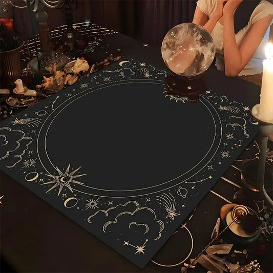 Sun Moon Tarot Tablecloth Geometric Stars