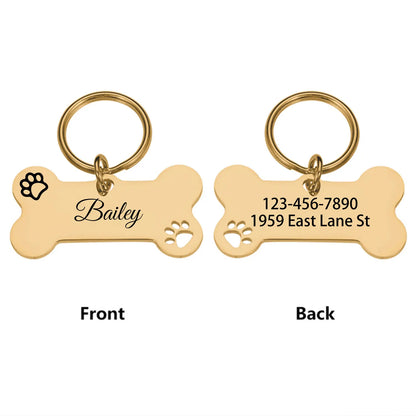 Custom Abstract Paw Print Pet Tag – Personalized Dog & Cat ID Tag with Name & Symbols
