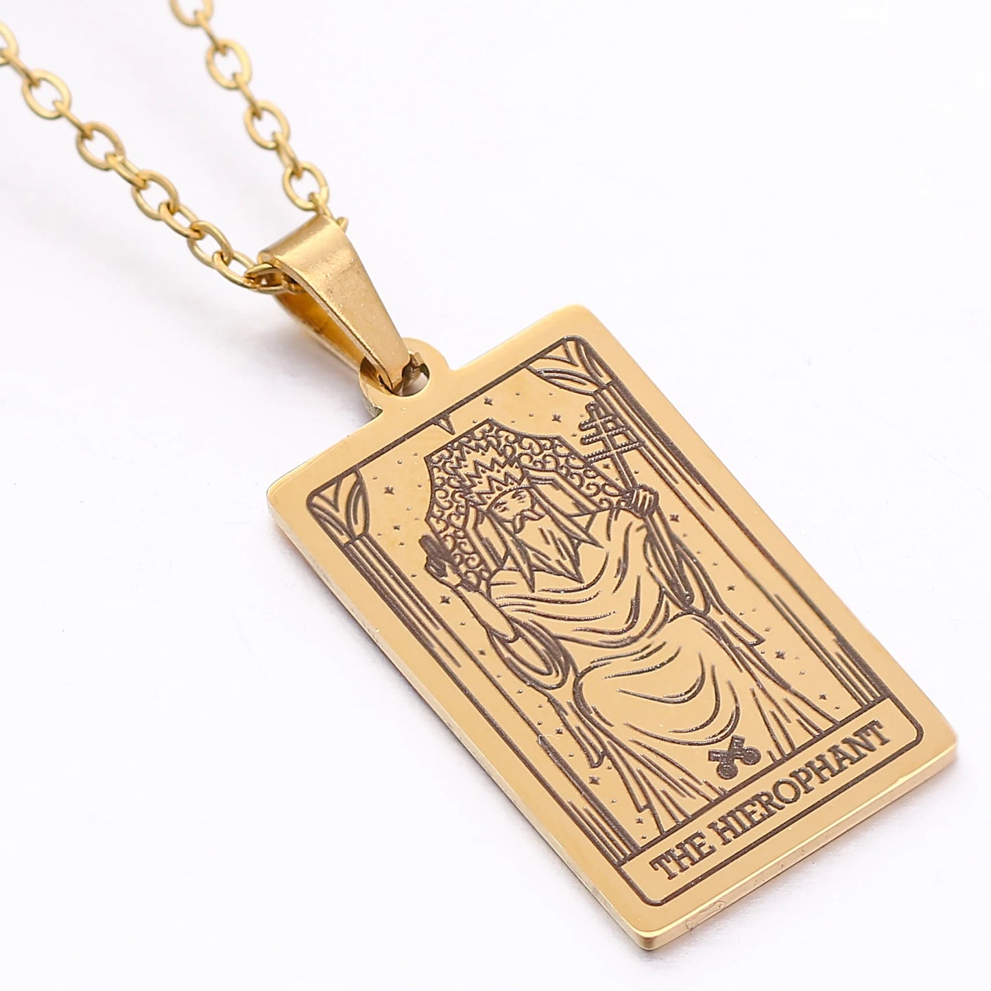 Tarot Card Necklace Stainless Steel