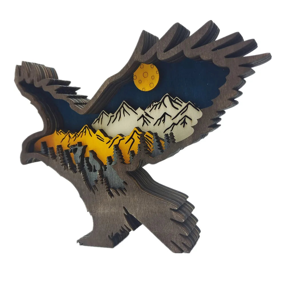 Wolf Totem Wooden Hollow Ornament