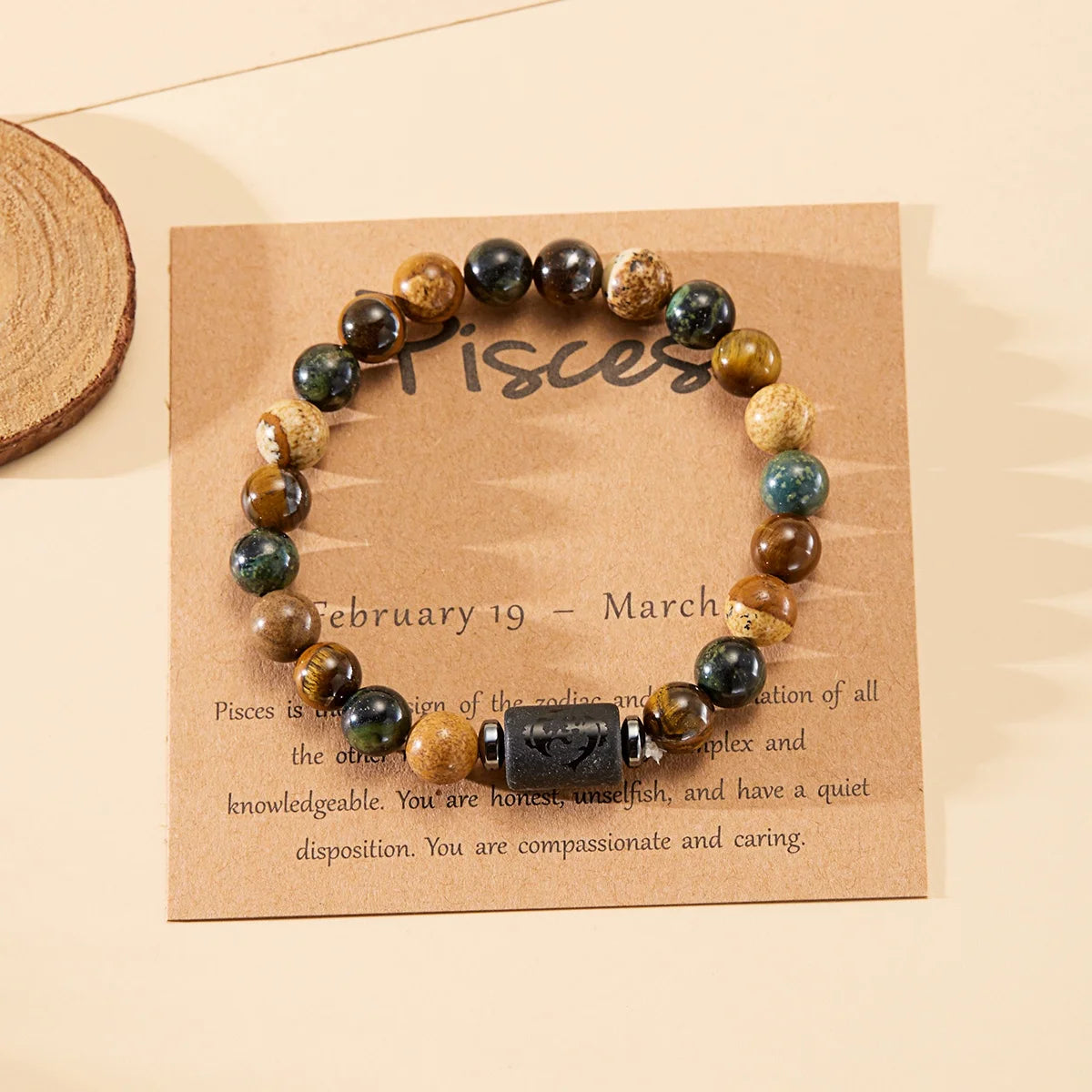 12 Zodiac Sign Constellation Natural Stone Beaded Bracelet with Tiger Eye 8mm Beads for Women and Men