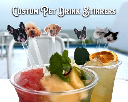 Custom Pet Cocktail Stirrers – Personalized Acrylic Drink Stirs for Weddings, Parties & Gifts