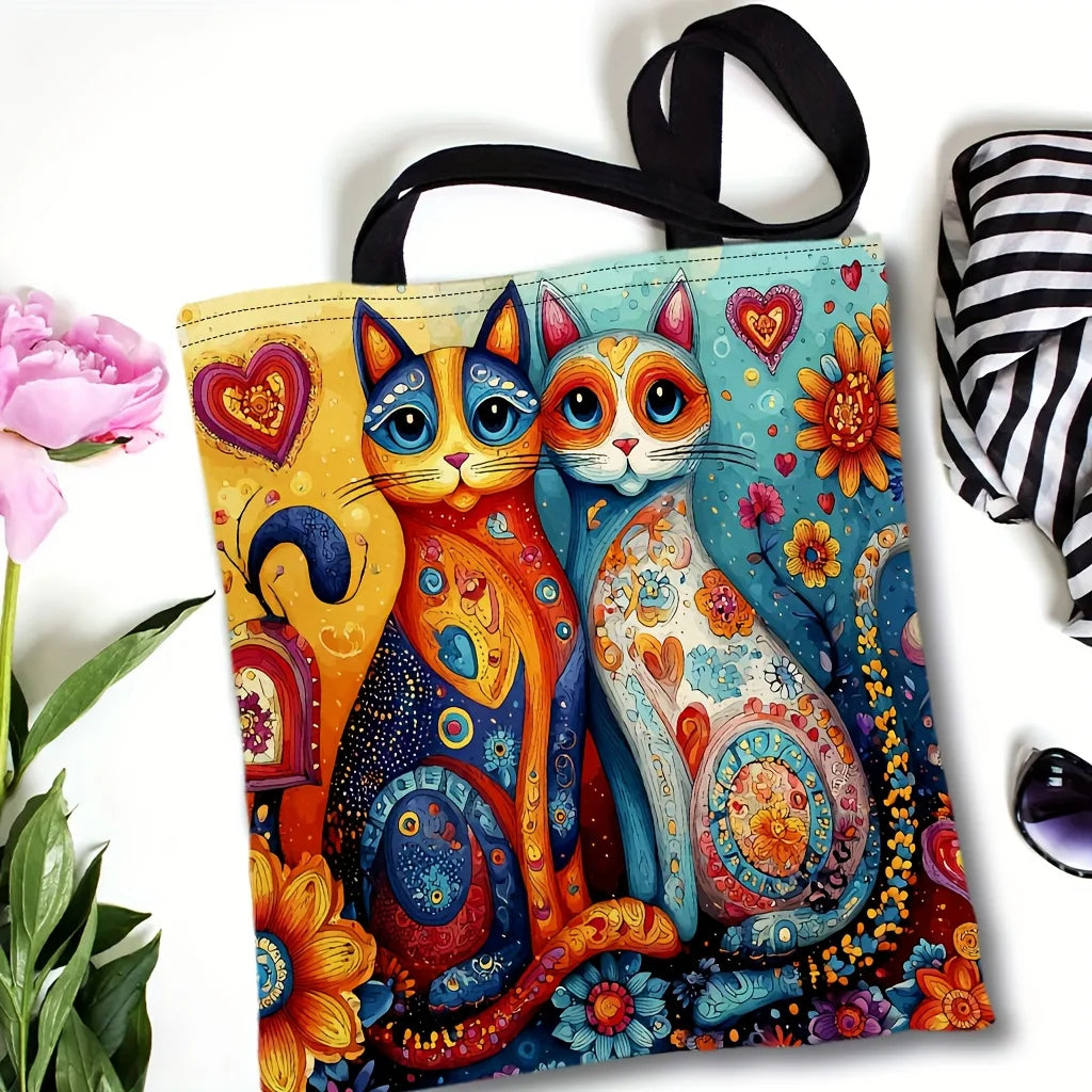 Multicolour Cat Large Capacity Tote Bag