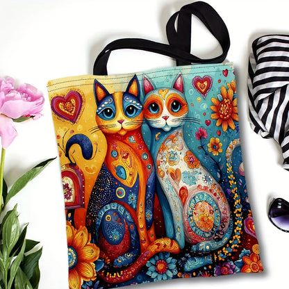 Multicolour Cat Large Capacity Tote Bag