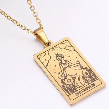 Tarot Card Necklace Stainless Steel