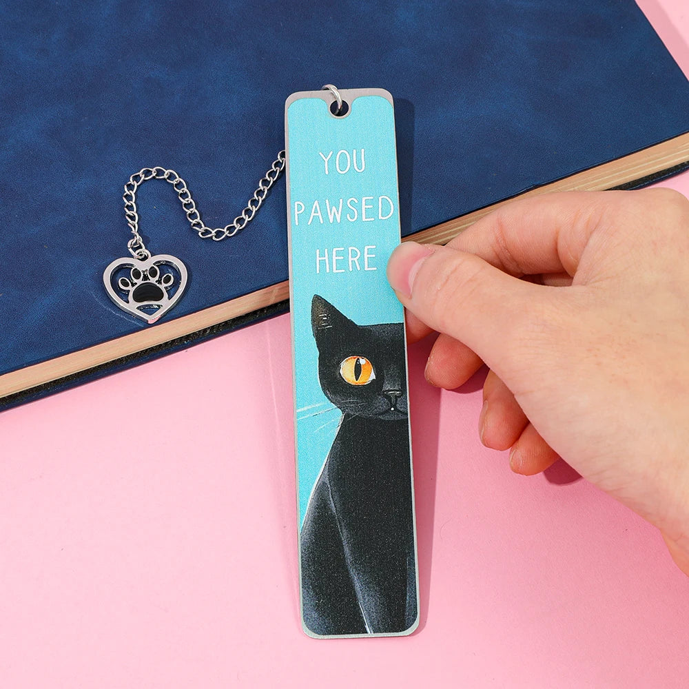 Black Cat Metal Bookmark – Cute Gift for Cat Lovers, Readers, and Book Enthusiasts