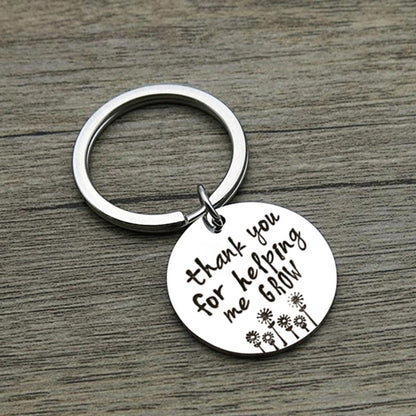 Thank You for Helping Me Grow Metal Keyring – Inspirational Gift