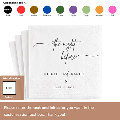 Personalized Wedding Paper Napkins | Custom Monogram Cocktail & Party Napkins