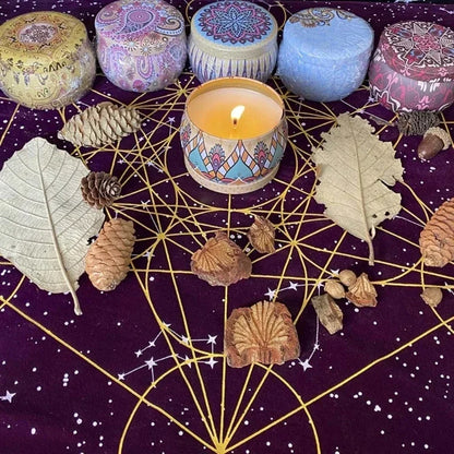 Geometric Metatron’s Cube Tarot Tablecloth