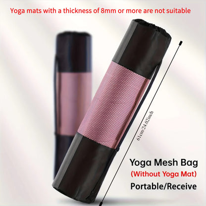 Breathable Yoga Mat Storage Mesh Bag Durable Black Fitness Shoulder Carrier