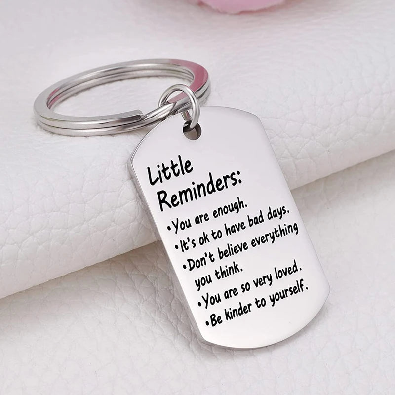 Little Reminders Keychain, Mental Health Gift, You Are Enough Key, Daily Affirmation Inspiration Uplifting Quotes, Self Love