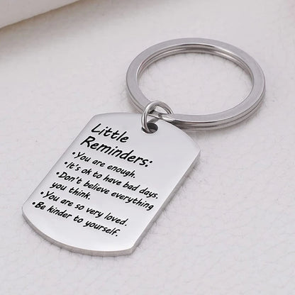 Little Reminders Keychain, Mental Health Gift, You Are Enough Key, Daily Affirmation Inspiration Uplifting Quotes, Self Love