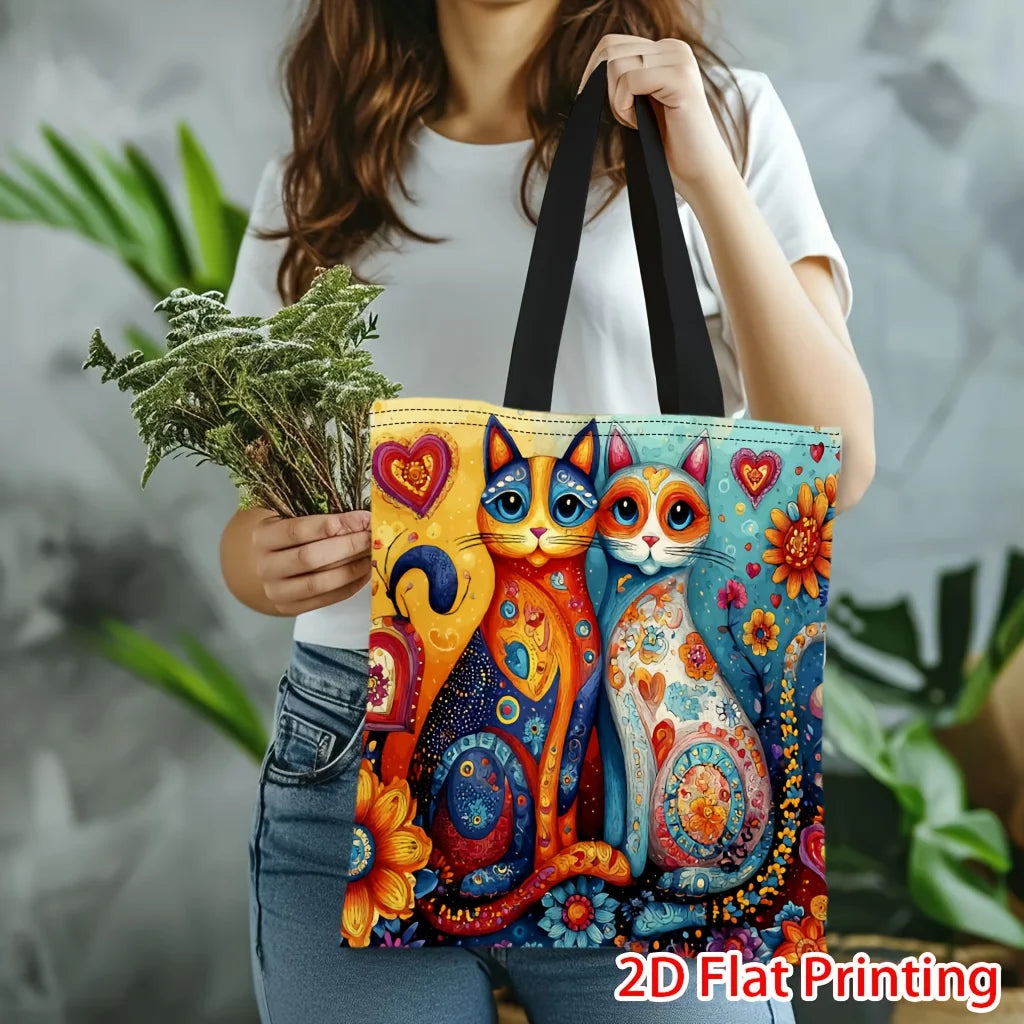 Multicolour Cat Large Capacity Tote Bag
