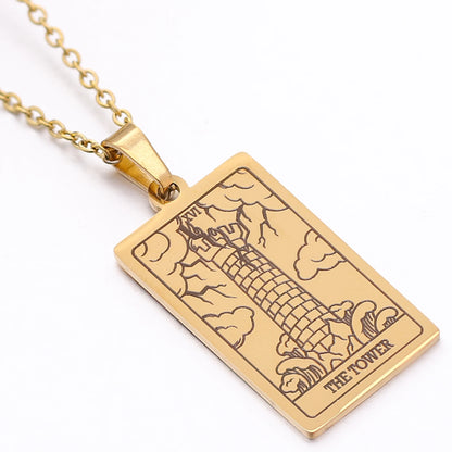 Tarot Card Necklace Stainless Steel
