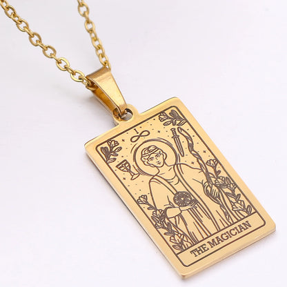 Tarot Card Necklace Stainless Steel